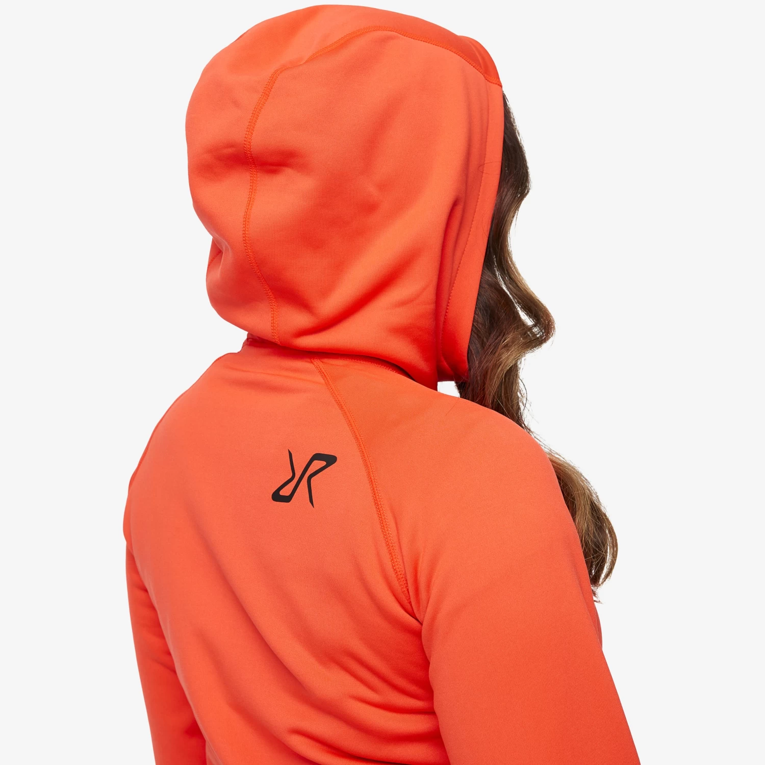 Illusion Hoodie Women Mandarin Red 4 Illusion Hoodie Women Mandarin Red - Image 4