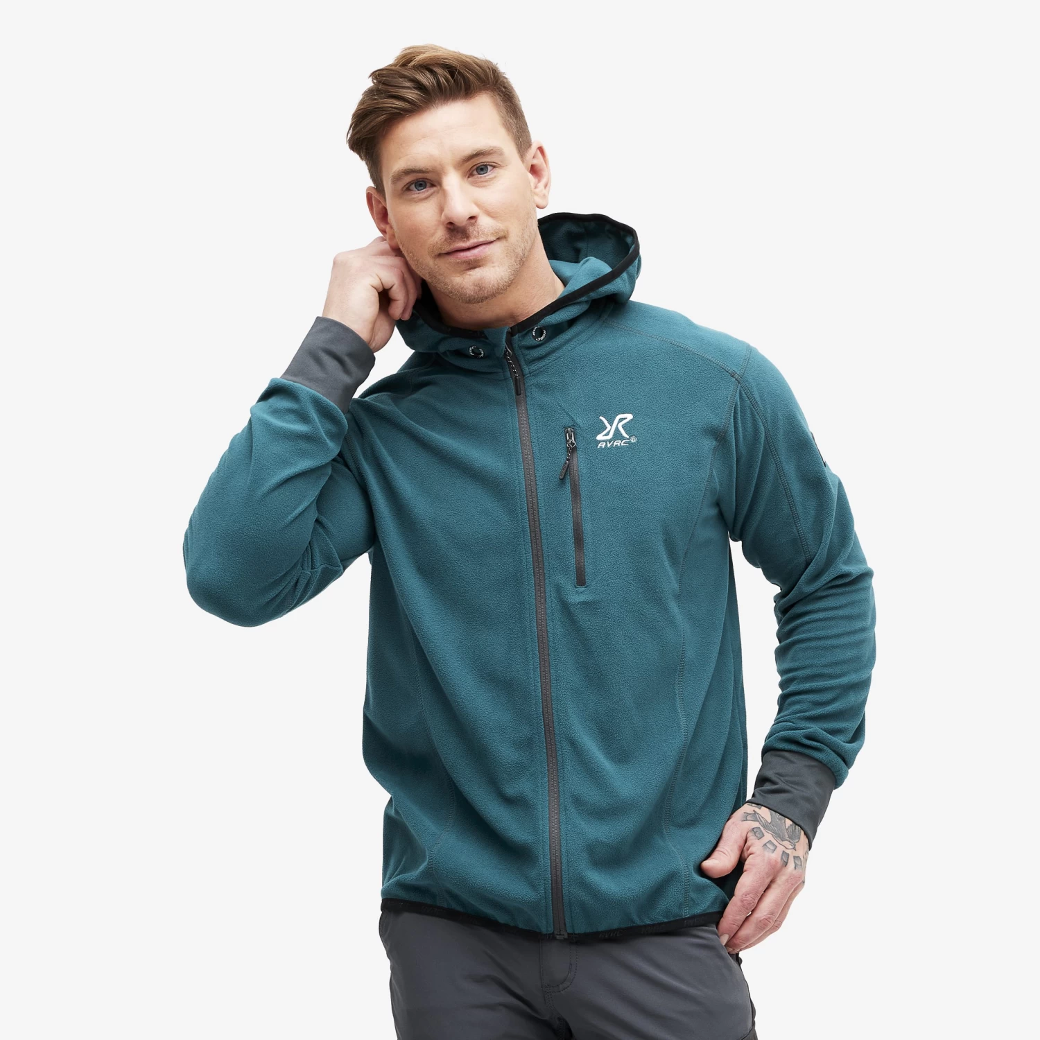 Trekker Hoodie Men Teal 1 Trekker Hoodie Men Teal