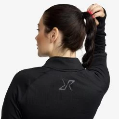 Waffle 1/2 Zip Baselayer Top Women Black -RevolutionRace Store 1b38a2ce 87c1 462f a0a0 5facb57d368d