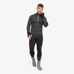 Hiball Waffle Base Layer Set Men Anthracite/Radiant Yellow