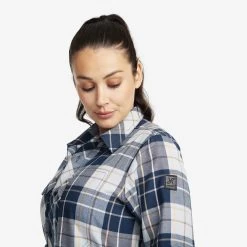 Flannel Shirt Women Moonlit Ocean/Blueberry -RevolutionRace Store 225fffe4 60d8 4f93 81fa 277fd38e4b1d