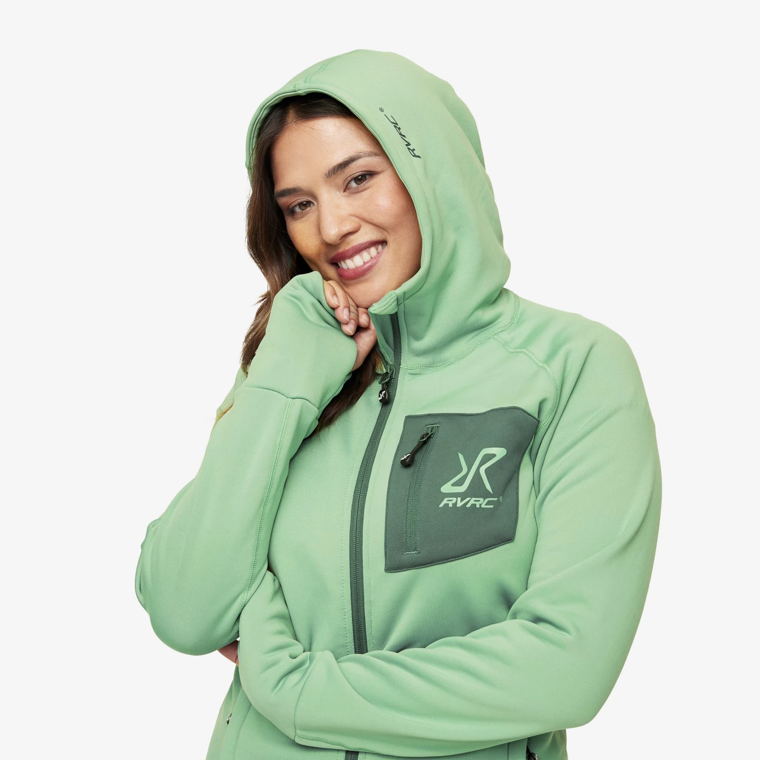 Illusion Hoodie Women Malachite Green 4 Illusion Hoodie Women Malachite Green - Image 4