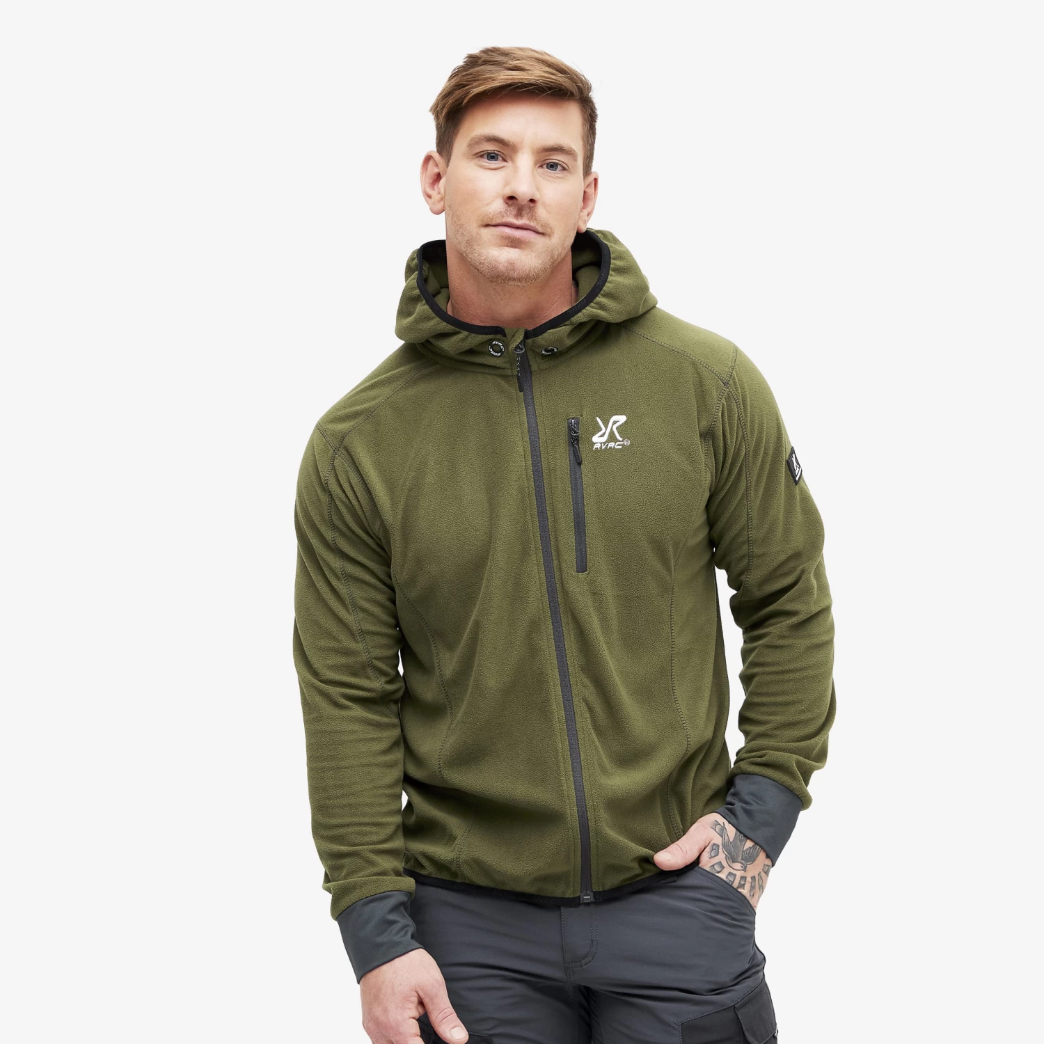 Trekker Hoodie Men Dark Olive 1 Trekker Hoodie Men Dark Olive