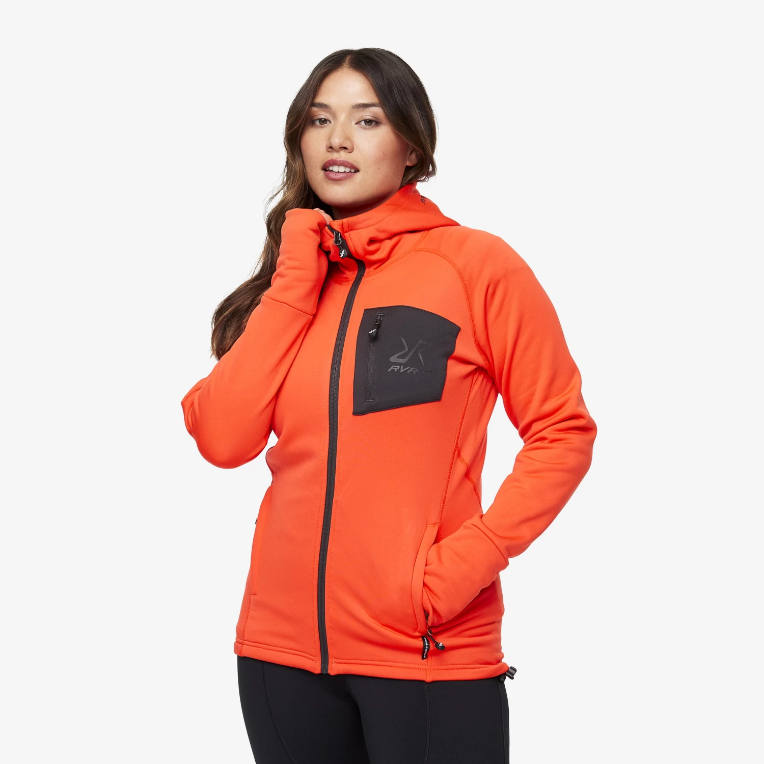 Illusion Hoodie Women Mandarin Red 1 Illusion Hoodie Women Mandarin Red