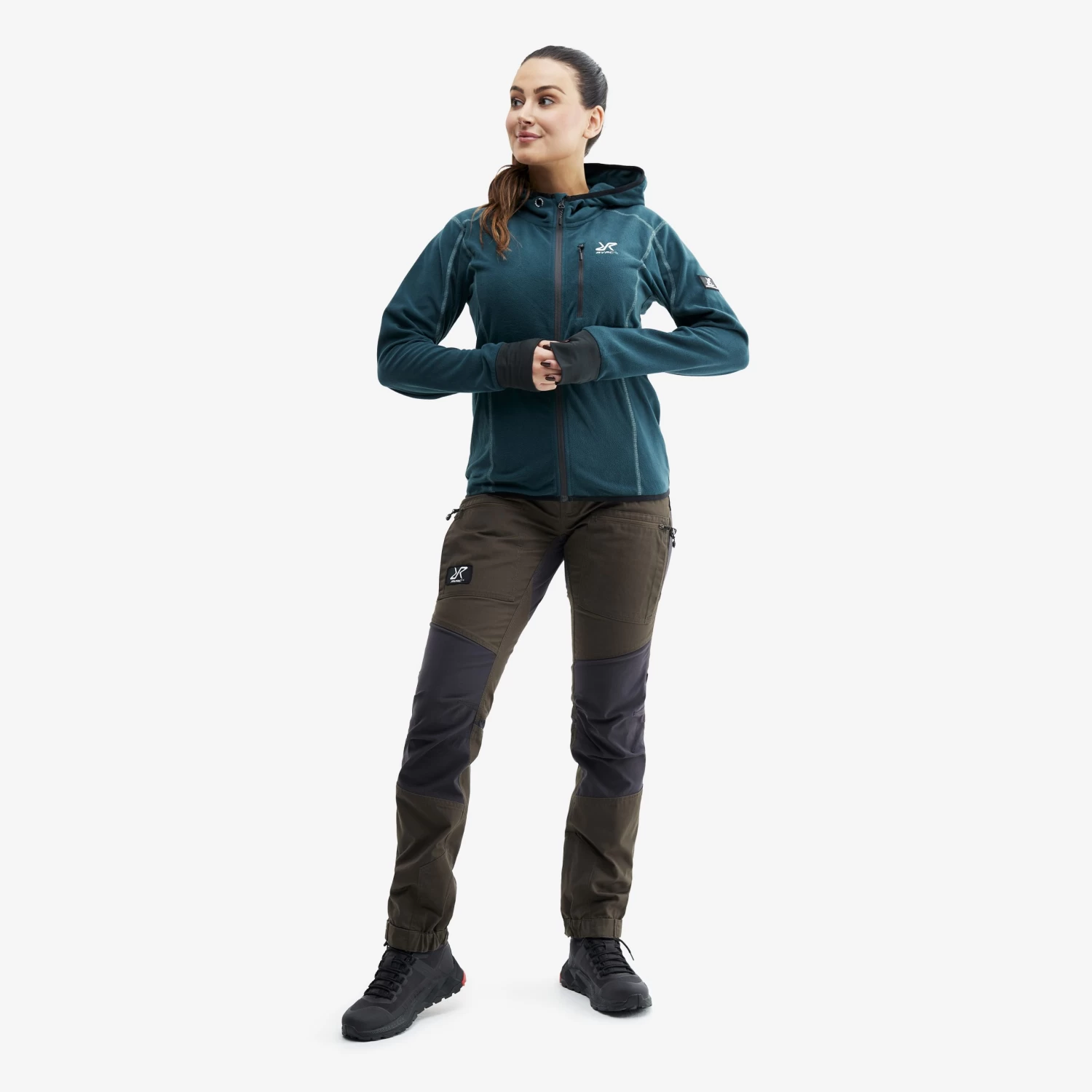 Trekker Hoodie Women Teal 2 Trekker Hoodie Women Teal - Image 2