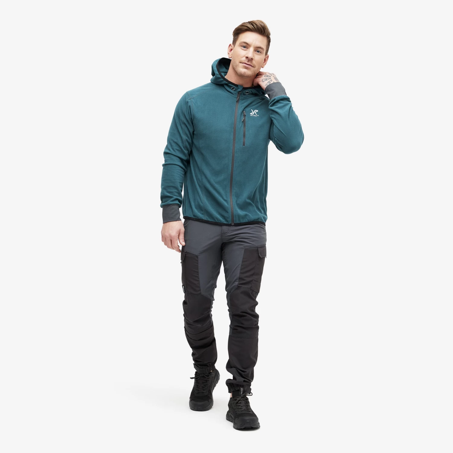 Trekker Hoodie Men Teal 2 Trekker Hoodie Men Teal - Image 2